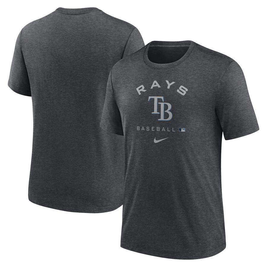 Tampa Bay Rays Nike Authentic Collection Tri-Blend Performance T-Shirt - Heathered Charcoal