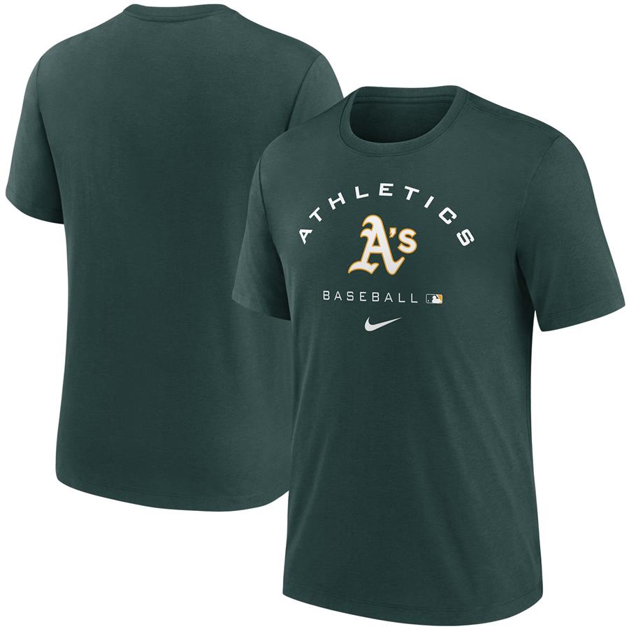 Oakland Athletics Nike Authentic Collection Tri-Blend Performance T-Shirt - Green