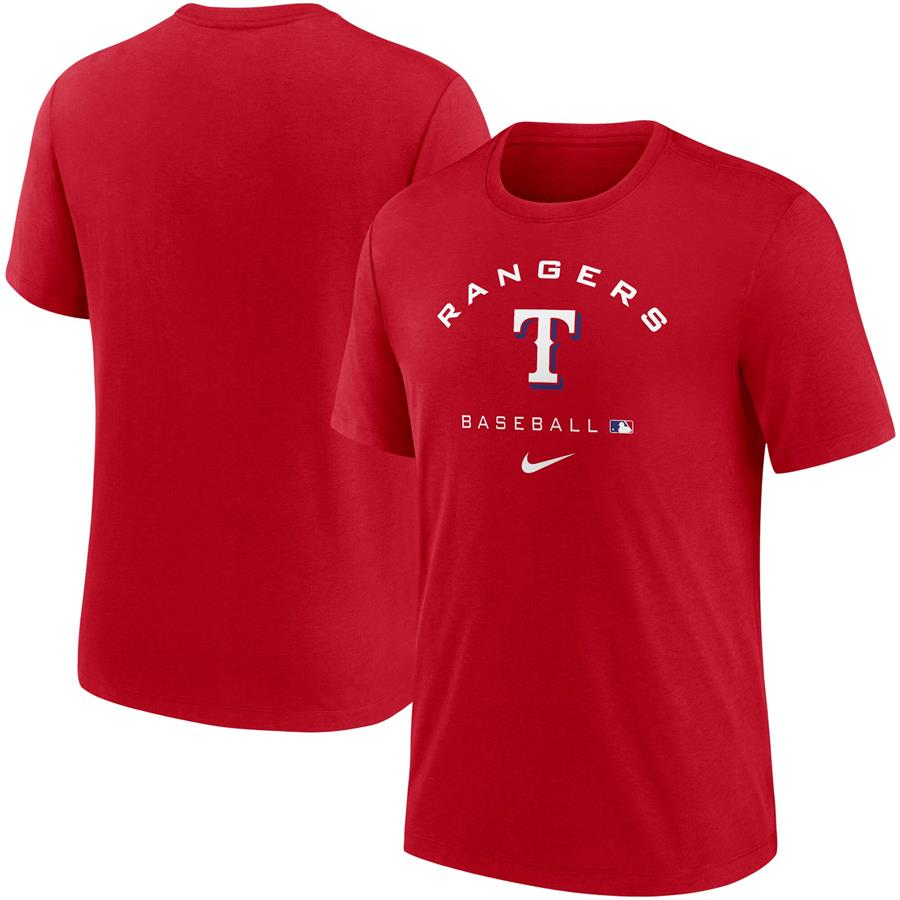 Texas Rangers Nike Authentic Collection Tri-Blend Performance T-Shirt - Red
