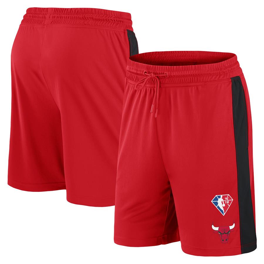 Chicago Bulls Fanatics Branded 75th Anniversary Downtown Performance Practice Shorts - Red