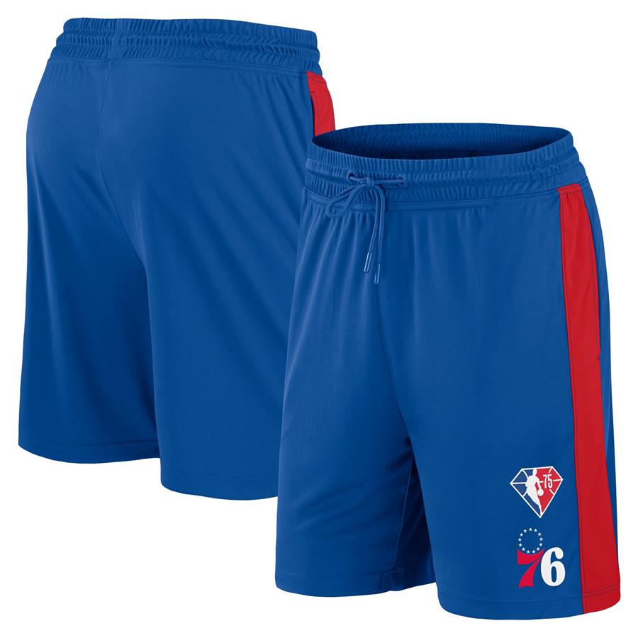 Philadelphia 76ers Fanatics Branded 75th Anniversary Downtown Performance Practice Shorts - Royal