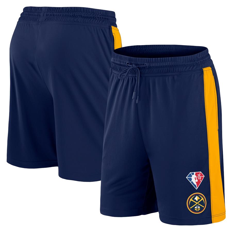 Denver Nuggets Fanatics Branded 75th Anniversary Downtown Performance Practice Shorts - Navy