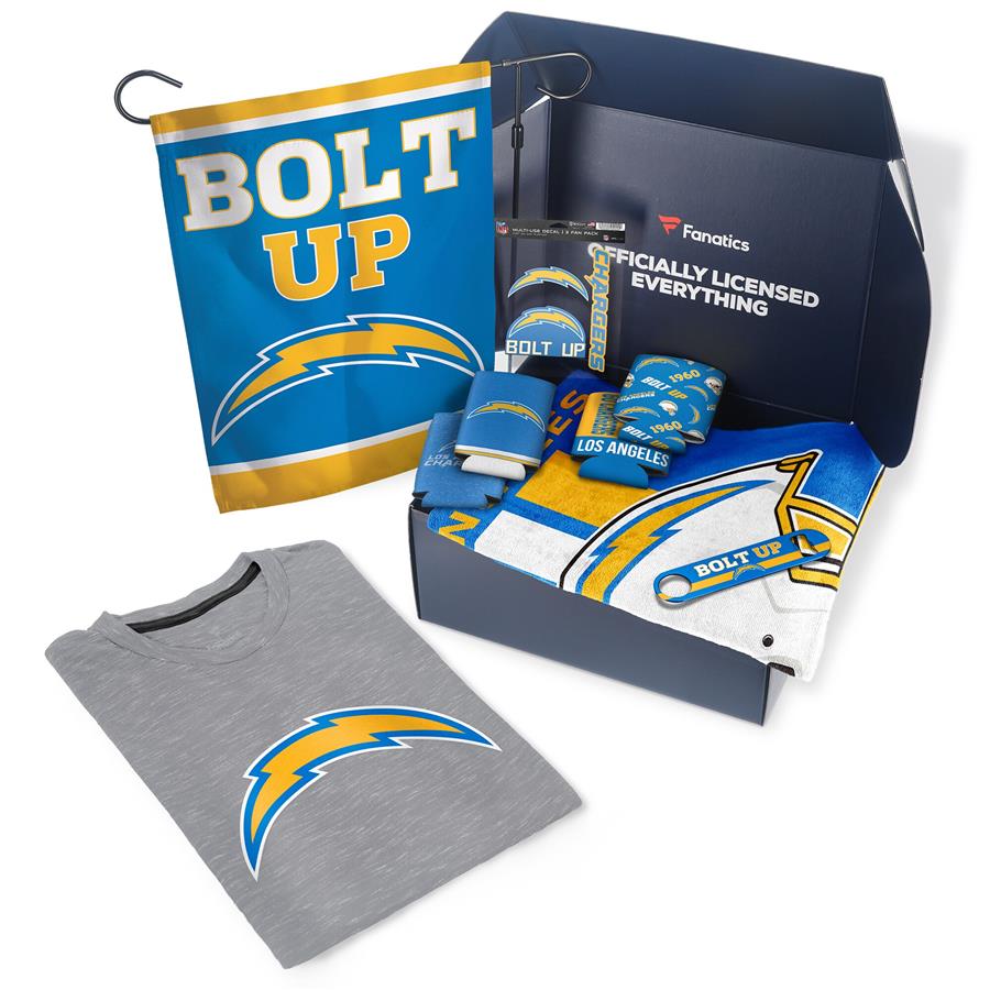 Футболка Los Angeles Chargers Fanatics Pack Tailgate Game Day Essentials Gift Box ($107+ Value)