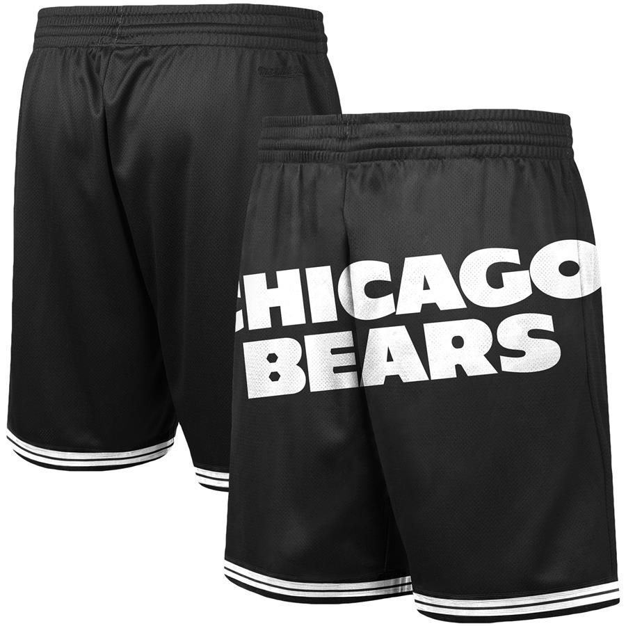 Chicago Bears Mitchell & Ness Big Face 3.0 Fashion Shorts - Black