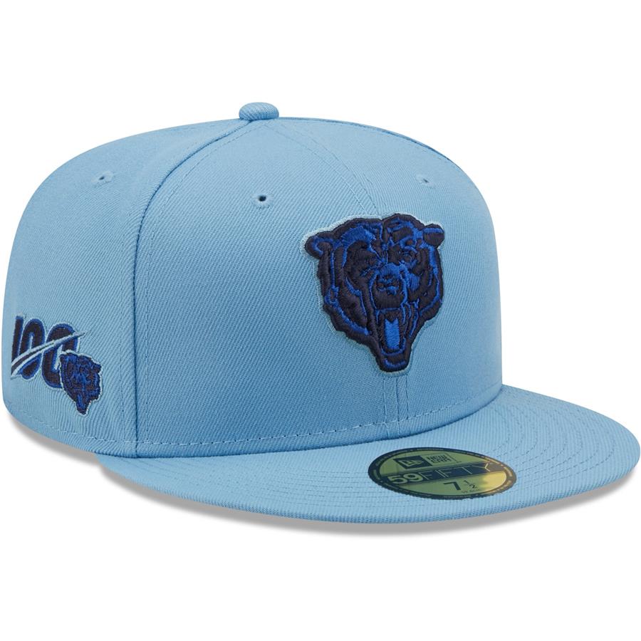 Chicago Bears New Era 100 Years The Pastels 59FIFTY Fitted Hat - Light Blue