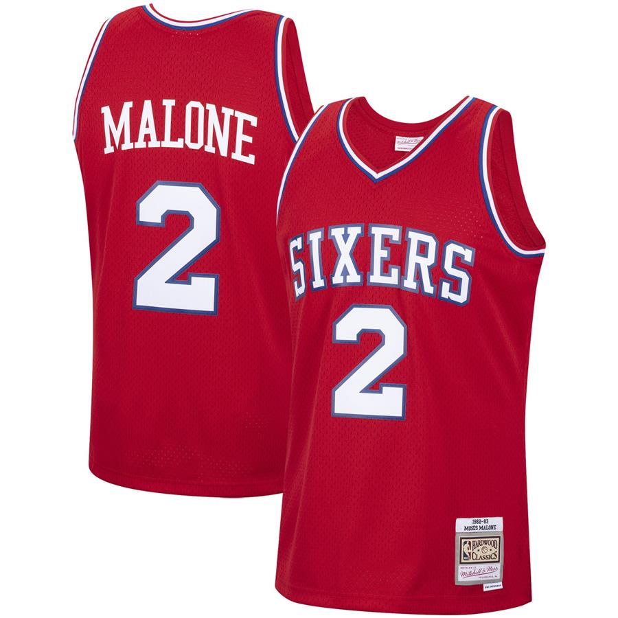 Moses Malone Philadelphia 76ers Mitchell & Ness 1982-83 Hardwood Classics Swingman Jersey - Red