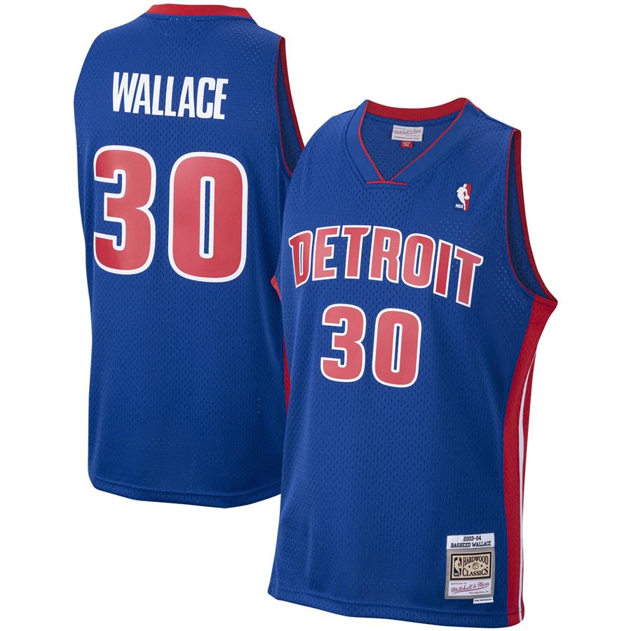 Джерси Rasheed Wallace Detroit Pistons Mitchell & Ness 2003-04 Hardwood Classics Swingman (синий)