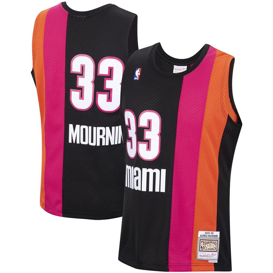 Alonzo Mourning Miami Heat Mitchell & Ness 2005-06 Hardwood Classics Swingman Jersey - Black