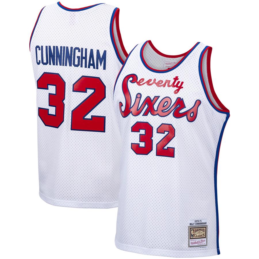 Billy Cunningham Philadelphia 76ers Mitchell & Ness 1970-71 Hardwood Classics Swingman Jersey - White