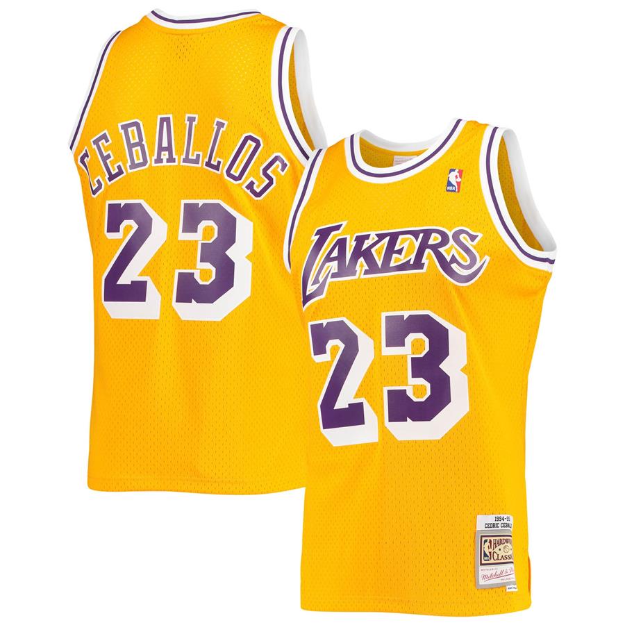 Cedric Ceballos Los Angeles Lakers Mitchell & Ness 1994-95 Hardwood Classics Swingman Jersey - Gold