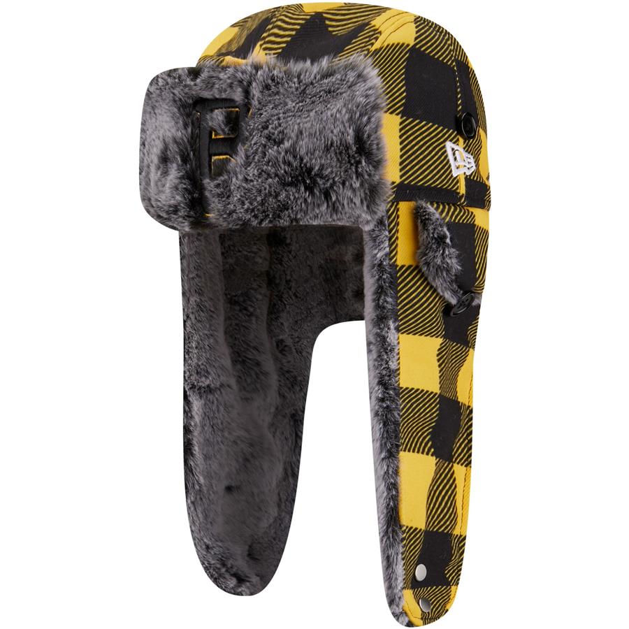 Pittsburgh Pirates New Era Buffalo Plaid Trapper Hat - Gold