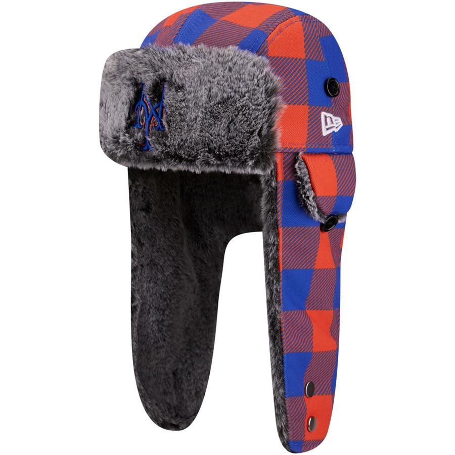 New York Mets New Era Buffalo Plaid Trapper Hat - Royal