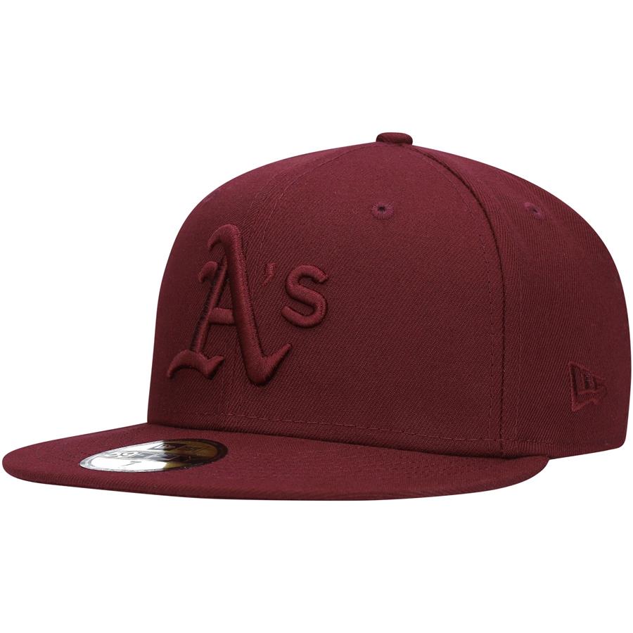 Oakland Athletics New Era Oxblood Tonal 59FIFTY Fitted Hat - Maroon