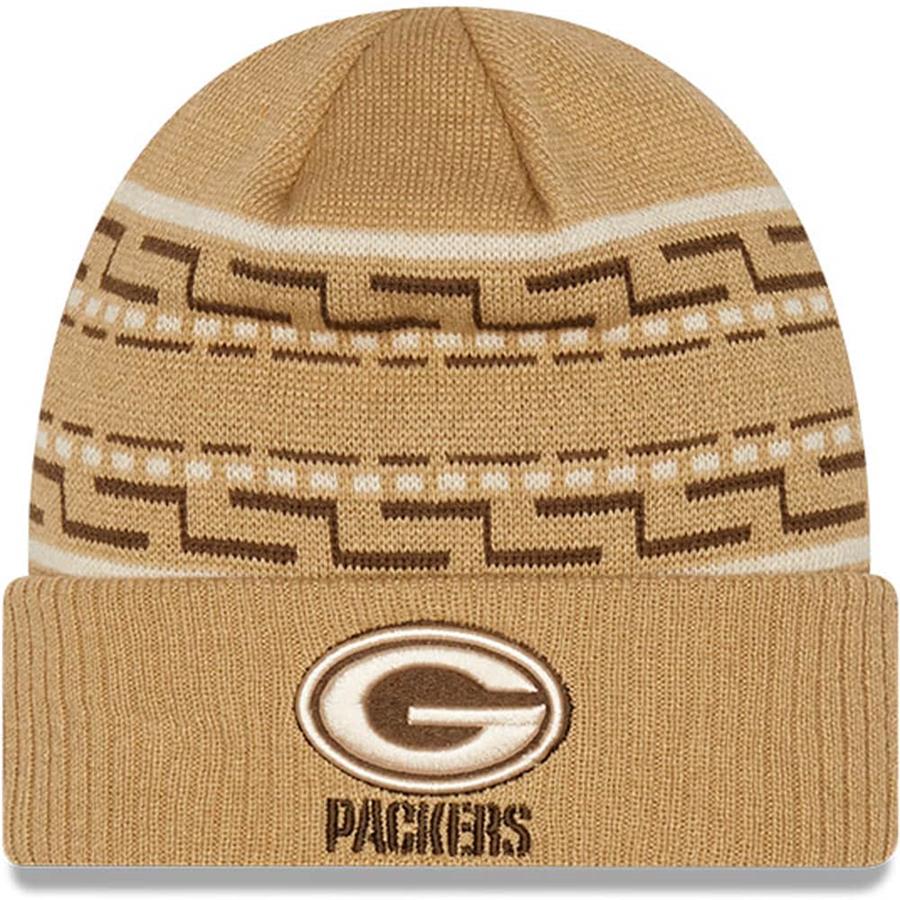 Green Bay Packers New Era Dude Cuffed Knit Hat - Tan