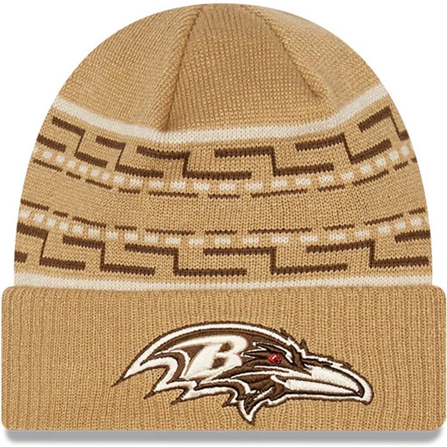 Baltimore Ravens New Era Dude Cuffed Knit Hat - Tan