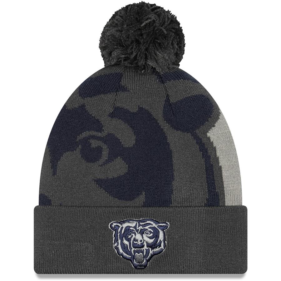 Chicago Bears New Era Logo Whiz Redux Cuffed Knit Hat - Graphite