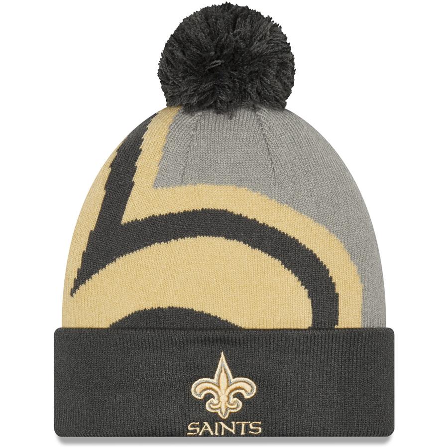 New Orleans Saints New Era Logo Whiz Redux Cuffed Knit Hat - Graphite