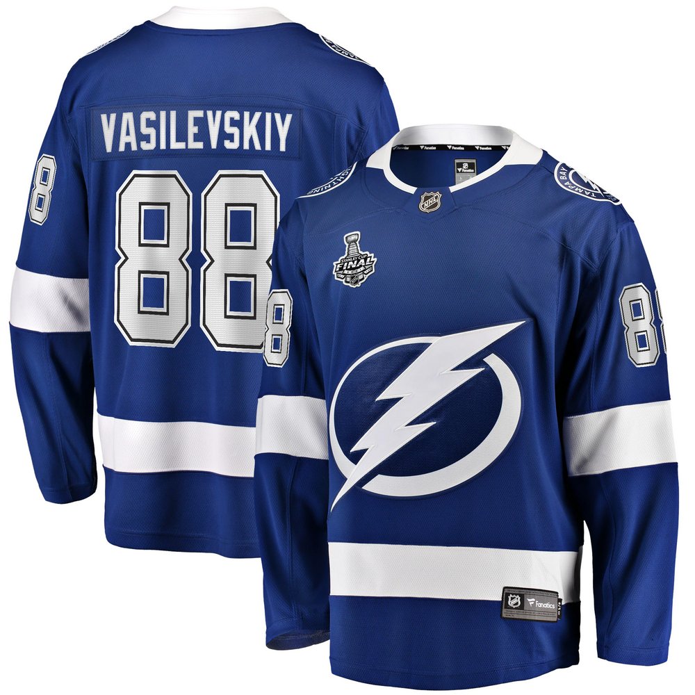 Andrei Vasilevskiy Tampa Bay Lightning Fanatics Branded Home 2021 Stanley Cup Final Bound Breakaway Player Jersey - Blue