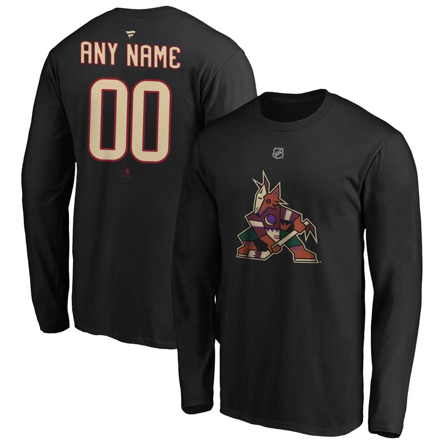 Arizona Coyotes Fanatics Branded Personalized Authentic Long Sleeve T-Shirt - Black