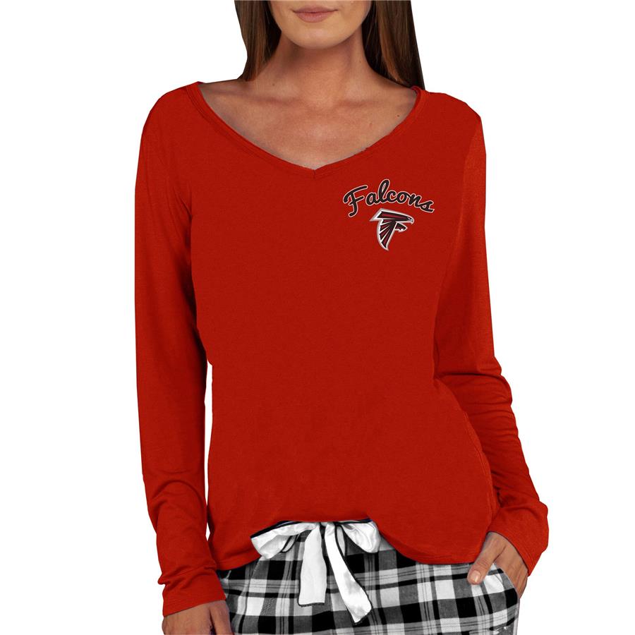 Atlanta Falcons Concepts Sport Women's Marathon Knit Long Sleeve V-Neck T-Shirt - Red