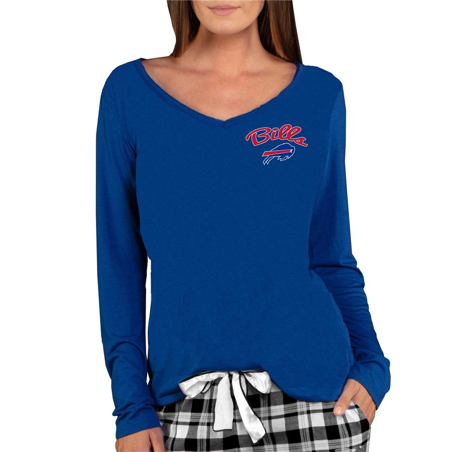 Женский лонгслив с V-вырезом Buffalo Bills Concepts Sport Marathon Knit (синий)