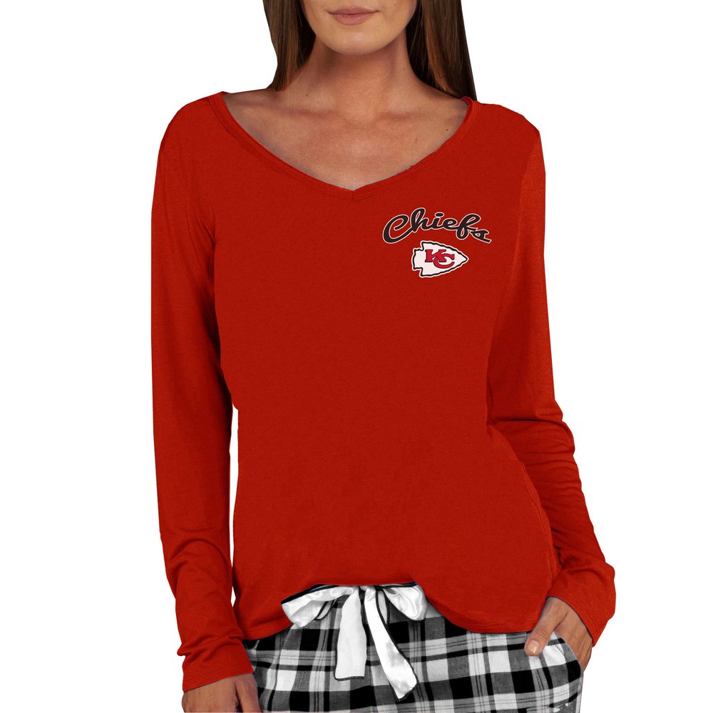 Kansas City Chiefs Concepts Sport Women's Marathon Knit Long Sleeve V-Neck T-Shirt - Red