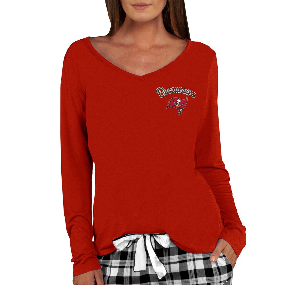 Tampa Bay Buccaneers Concepts Sport Women's Marathon Knit Long Sleeve V-Neck T-Shirt - Red