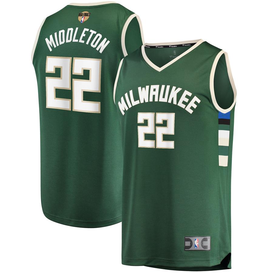Khris Middleton Milwaukee Bucks Fanatics Branded 2021 NBA Finals Bound Fast Break Replica Player Jersey Green - Icon Edition