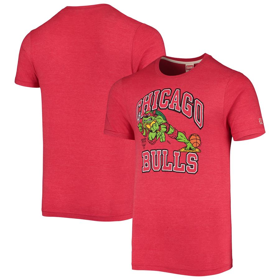 Chicago Bulls Homage NBA x Teenage Mutant Ninja Turtles Tri-Blend T-Shirt - Red