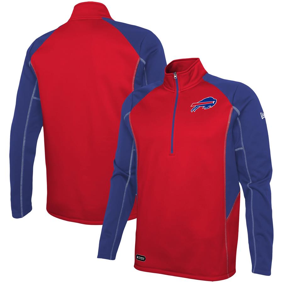 Buffalo Bills New Era Combine Authentic Two-a-Days Half-Zip Jacket - Red