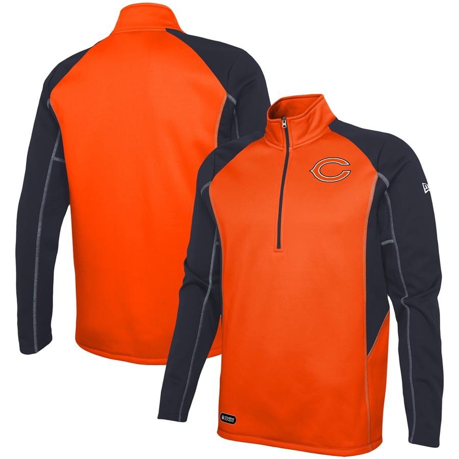 Chicago Bears New Era Combine Authentic Two-a-Days Half-Zip Jacket - Orange