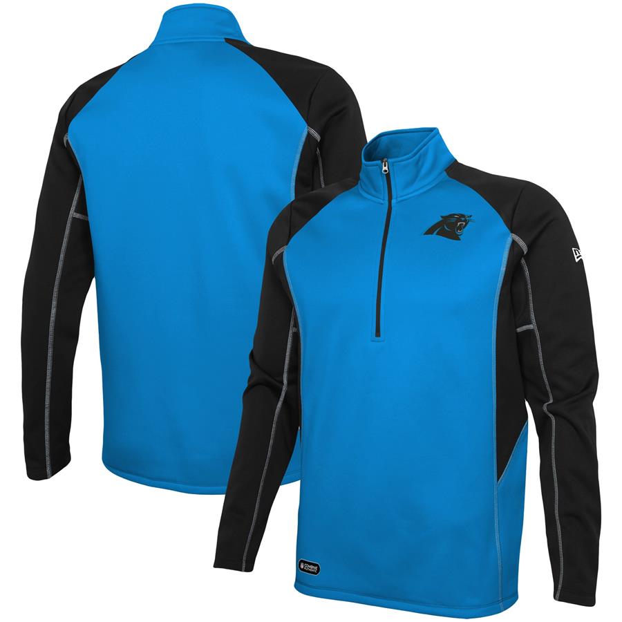 Carolina Panthers New Era Combine Authentic Two-a-Days Half-Zip Jacket - Blue