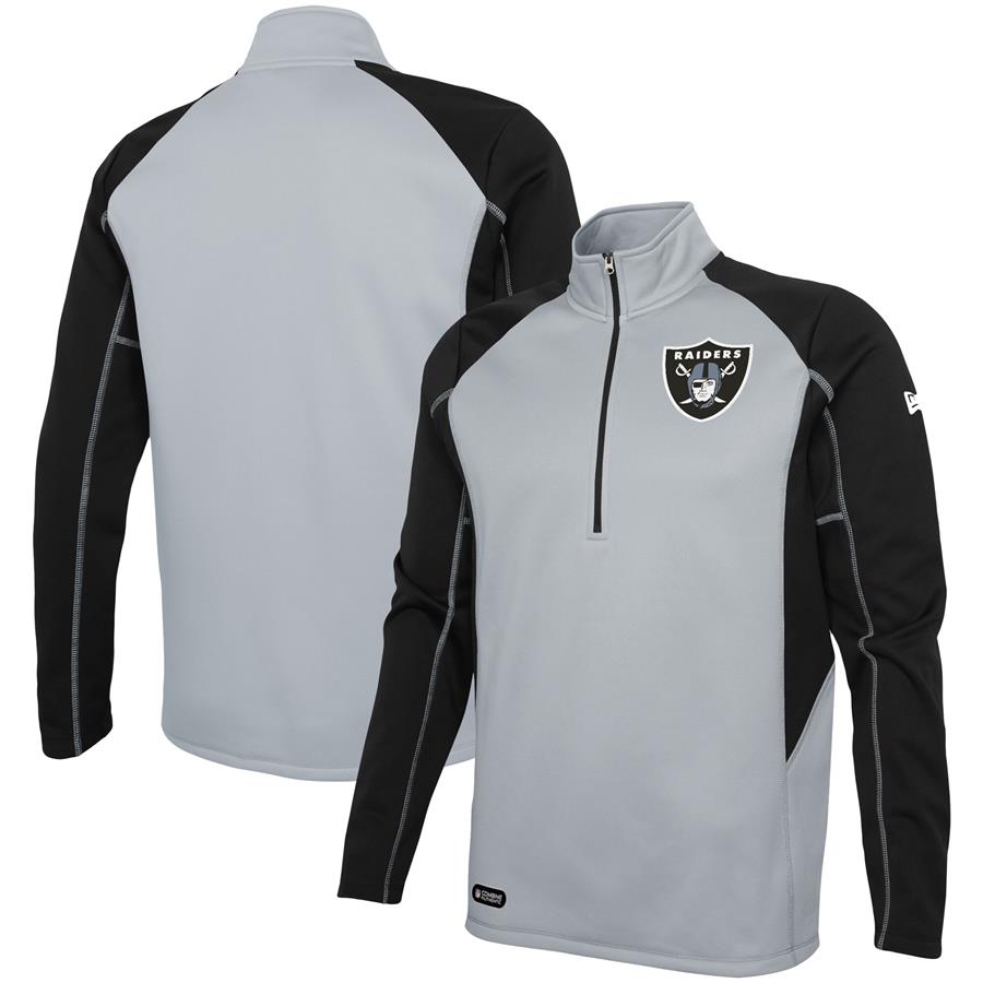 Las Vegas Raiders Combine Authentic Two-a-Days Half-Zip Jacket - Silver