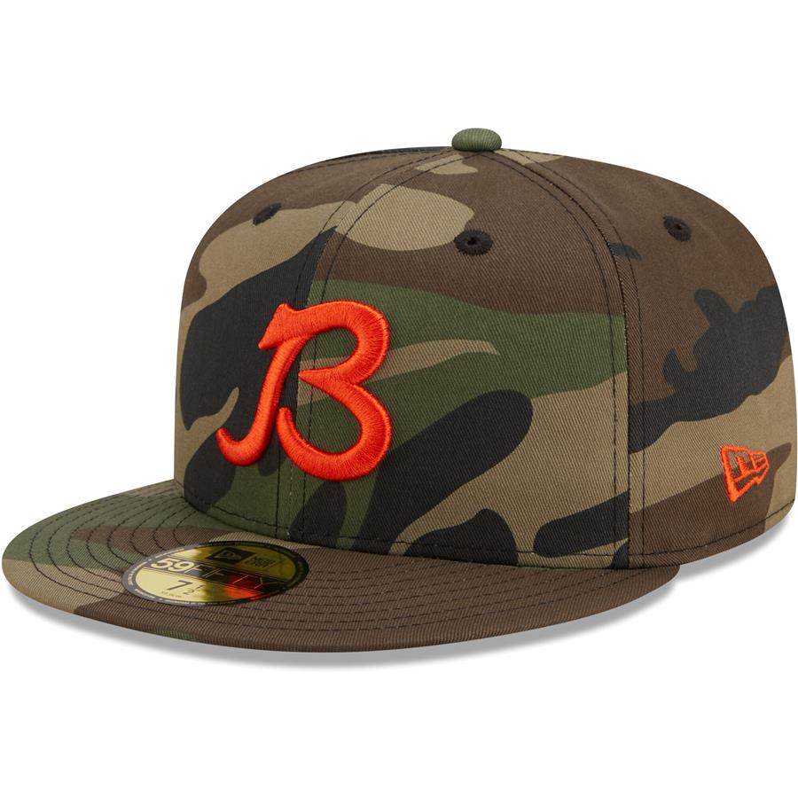 Chicago Bears New Era Alternate Team Woodland 59FIFTY Fitted Hat - Camo