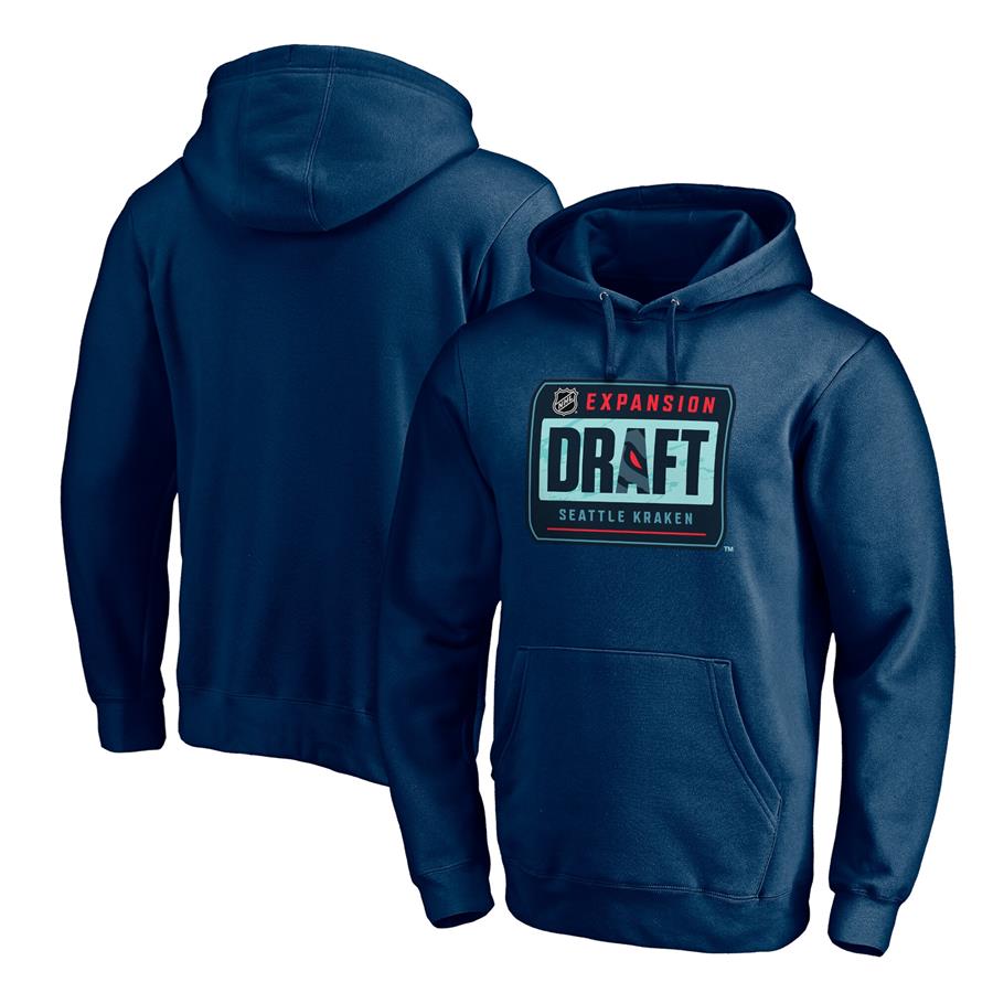 Seattle Kraken Fanatics Branded 2021 NHL Expansion Draft Logo Pullover Hoodie - Navy