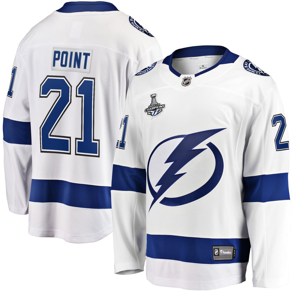 Brayden Point Tampa Bay Lightning Fanatics Branded 2021 Stanley Cup Champions Away Breakaway Player Jersey - White