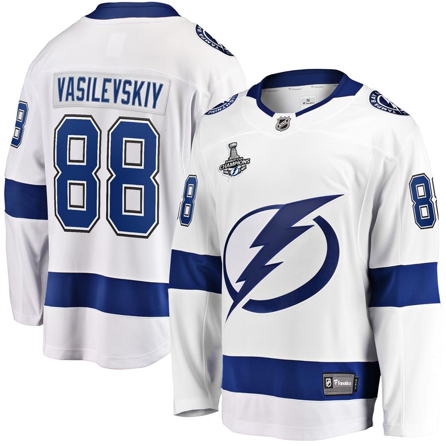 Andrei Vasilevskiy Tampa Bay Lightning Fanatics Branded 2021 Stanley Cup Champions Away Breakaway Player Jersey - White