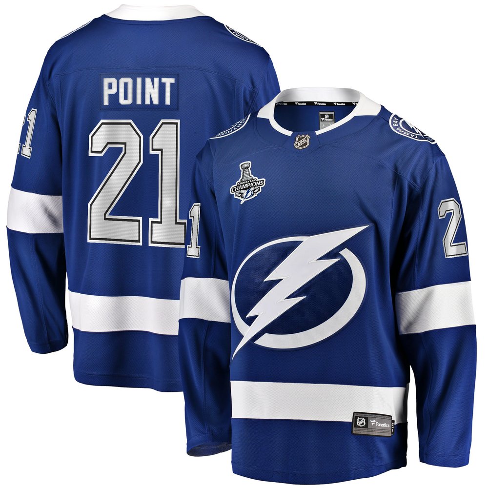 Brayden Point Tampa Bay Lightning Fanatics Branded 2021 Stanley Cup Champions Home Breakaway Player Jersey - Blue