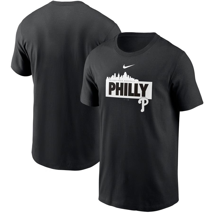 Philadelphia Phillies Nike Local Nickname Skyline T-Shirt - Black