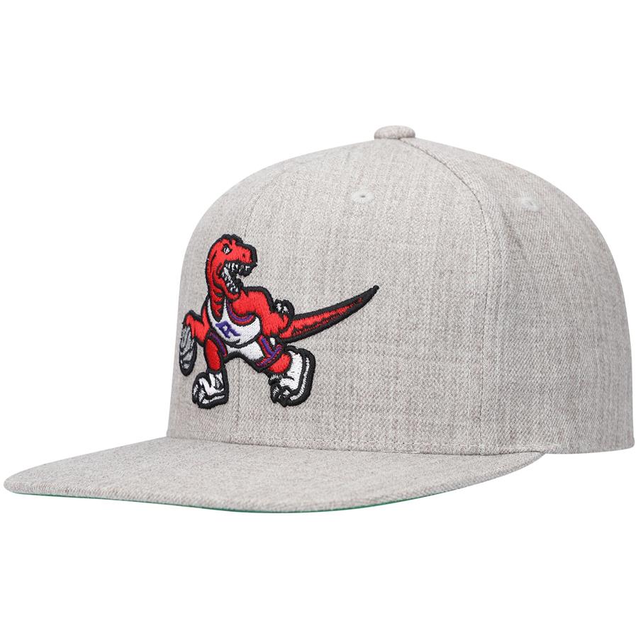 Toronto Raptors Mitchell & Ness Hardwood Classics Team Logo Snapback Hat - Heathered Gray