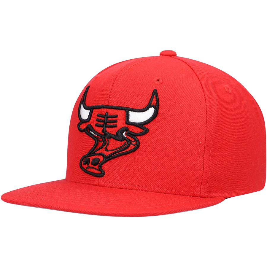 Chicago Bulls Mitchell & Ness Warp Snapback Hat - Red