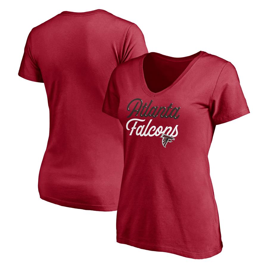 Atlanta Falcons Fanatics Branded Women's Long Stride V-Neck T-Shirt - Red