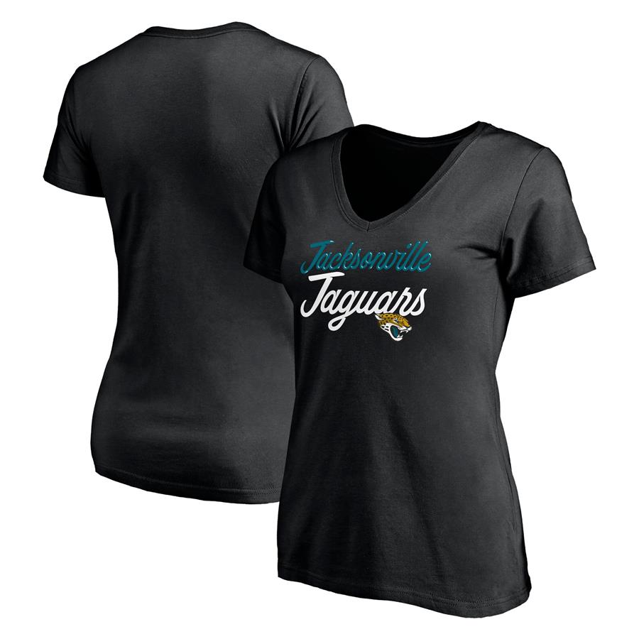 Jacksonville Jaguars Fanatics Branded Women's Long Stride V-Neck T-Shirt - Black