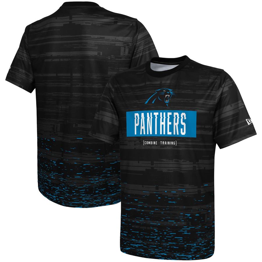 Carolina Panthers New Era Combine Authentic Sweep T-Shirt - Black