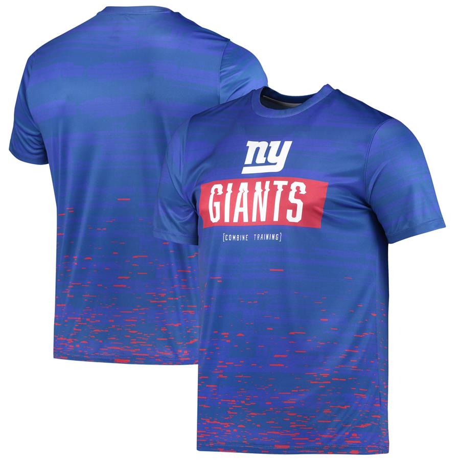 New York Giants New Era Combine Authentic Sweep T-Shirt - Royal
