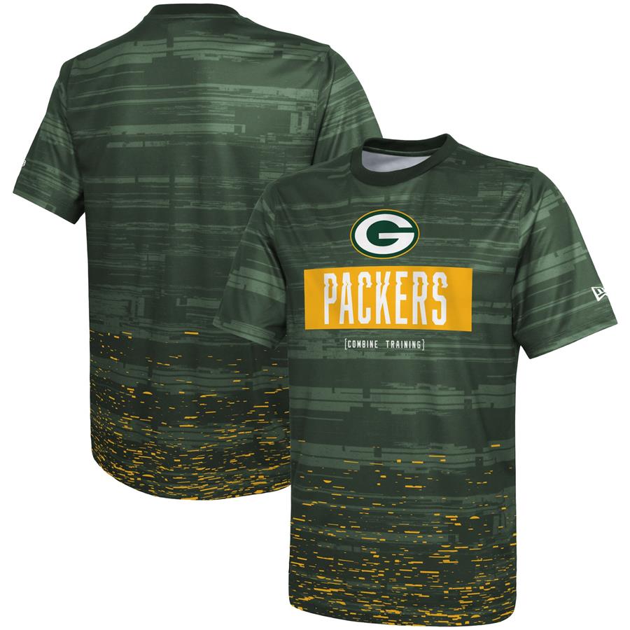 Green Bay Packers New Era Combine Authentic Sweep T-Shirt - Green