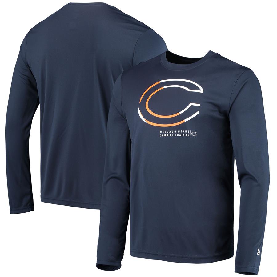 Chicago Bears New Era Combine Authentic Sections Long Sleeve T-Shirt - Navy
