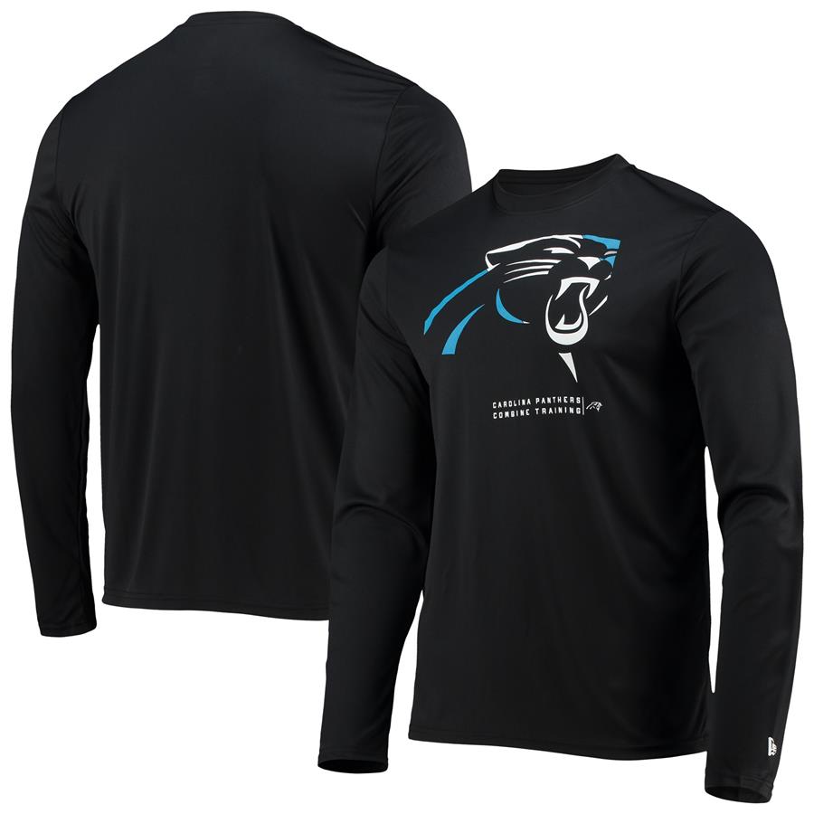 Carolina Panthers New Era Combine Authentic Sections Long Sleeve T-Shirt - Black