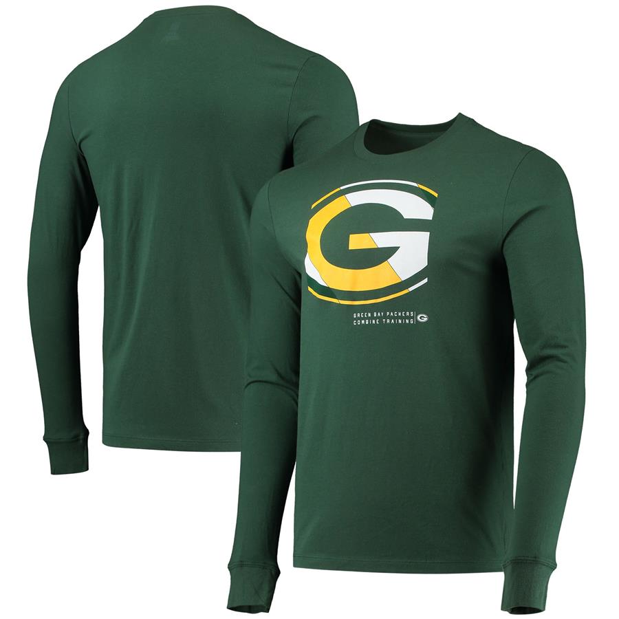 Green Bay Packers New Era Combine Authentic Sections Long Sleeve T-Shirt - Green