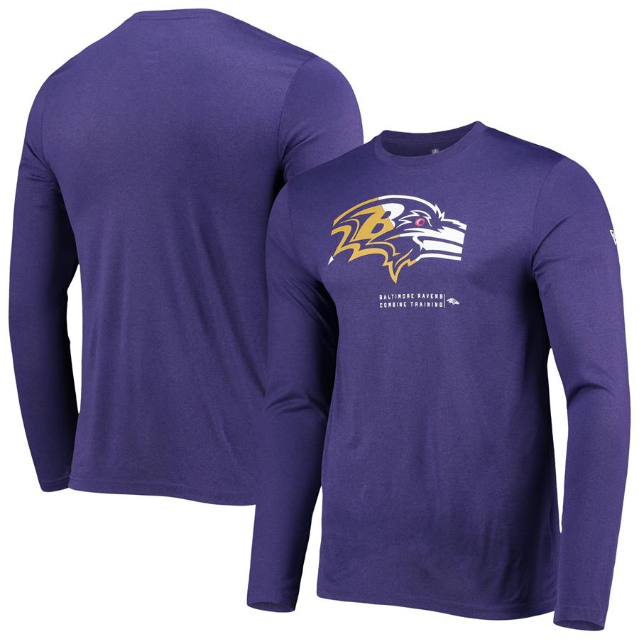 Baltimore Ravens New Era Combine Authentic Sections Long Sleeve T-Shirt - Purple